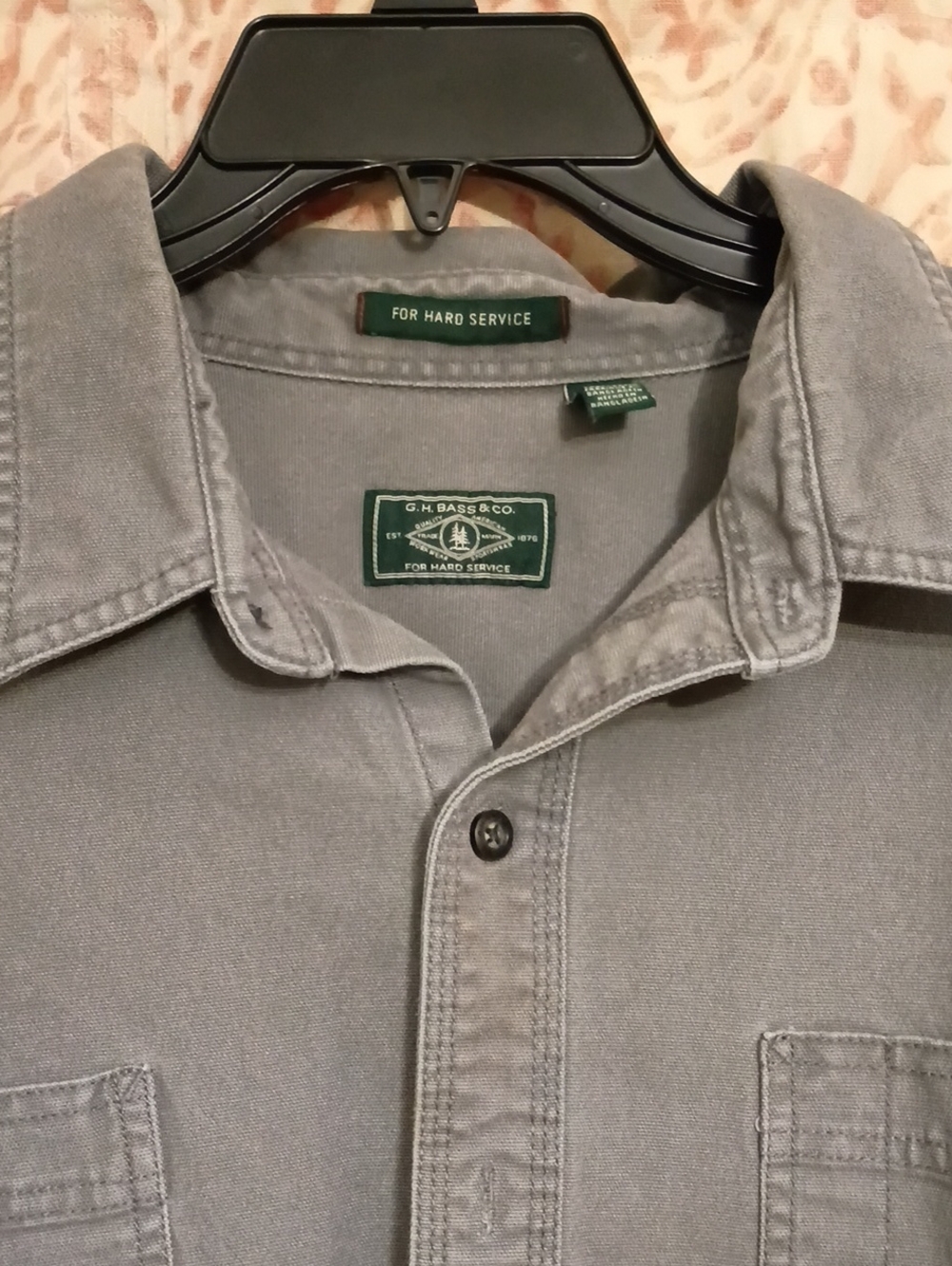 G.H. Bass & Co. Men's Light Gray Button-Front Shirt Jacket